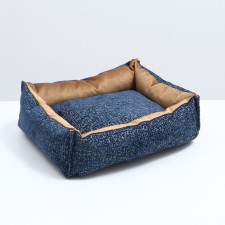 A lynchis under a suede with a bilateral pillow, 45 x 35 x 11 cm, furniture fabric, a mix of flowers