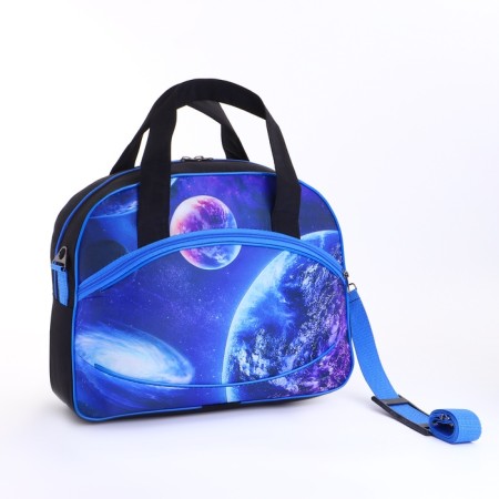 Small suitcase with a bag, 20 ", on a zipper, with an extension, the color is blue-9