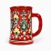 Mug Rishtan Ceramics "Flowers" 500 ml, red