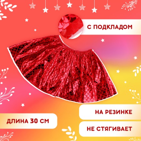 Carnival set "Winter Dragon", red color: wings, skirt and rim-3