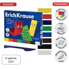Plasticine 8 colors, 120 g, Erichkrause 