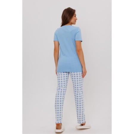 Female homemade set (sweatshirt and trousers), blue color, size 46-3