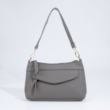 Bag Cross-Bodi with a zipper, gray color