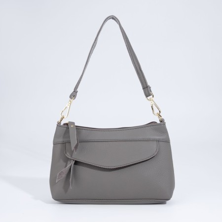 Bag Cross-Bodi with a zipper, gray color
