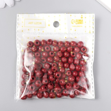 Beads for creativity tree "Bordeaux" d-0.8 cm, set of 20 g-2