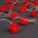 Garland "thread" 5 m with nozzles "Hedgehogs Red", IP20, transparent thread, 30 LED, glow red, 8 modes, 220 V