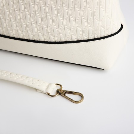 Bag Cross-Bodi with a zipper, white color-4