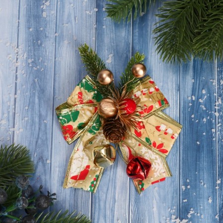 Decoration Christmas tree "Winter miracle" bumpy bells, 12x12 cm, yellow