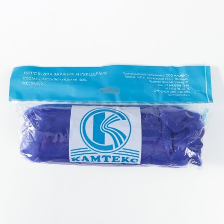 Fasting wool 100% half -toned wool 50 g (019, cornflower)-5