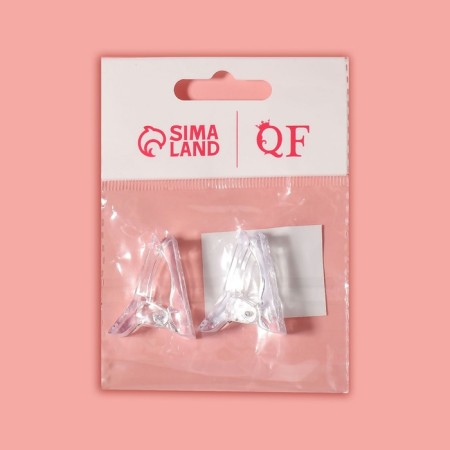 Clamps for nail extension, 2 pcs, the color is transparent-4