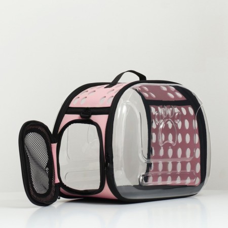 Carriage for animals is transparent, 42*32*28 cm, pink-3