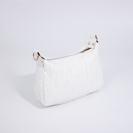 Bag Cross-Bodi with a zipper, white color-2
