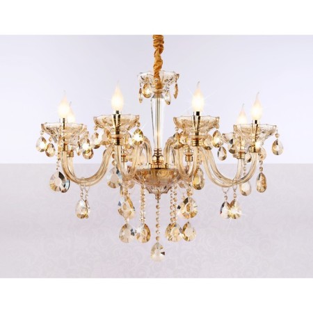 Suspended classic chandelier with crystal Ambrella Light, Classic, TR4907, 8HE14, Color Gold-1