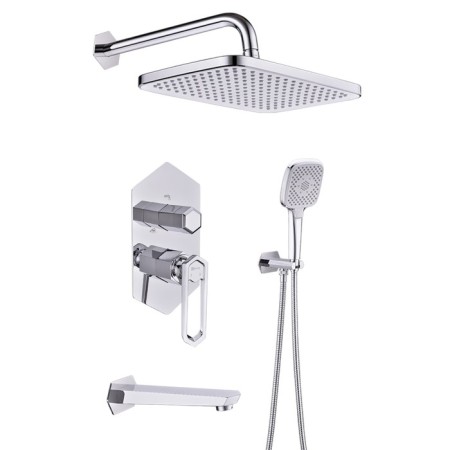 Lemark Prizma LM0462C shower system, single -leaf, tropical shower, watering can, hidden, chrome