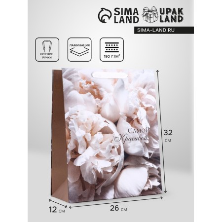Gift vertical gift "The most beautiful", m 26 × 32 × 12 cm
