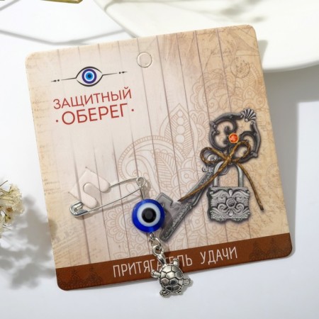 Bulad-reinforcing "for health" tortoise, 2.2 cm, blue color in silver-1
