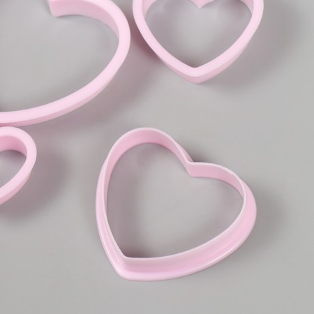 Cutters for polymer clay "heart" set of 4 pcs 3.3x4 cm 4.3x5 cm 5.4x6.2 cm 6.7x7.5 cm-3