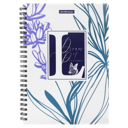 Notebook A5, 80 sheets in a cage on a spiral Erichkrause Lavender, plastic cover, an offset unit, whiteness 100%, mix-3