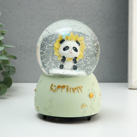 Souvenir Polystone Water Ballion Music and spin "Panda-Suns" mix 10.5x10.5x15.5 cm-4