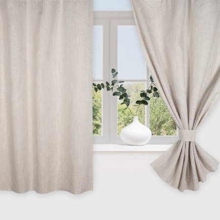 A set of curtains for the kitchen Ethel "StraightForward" 140x180 cm-2 pcs, pickups 2 pcs, linen 100%-1