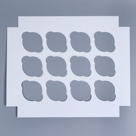 Folding box for 12 cupcakes with the window "Happy New Year!" 32.8 x 25.6 x 10 cm, New Year-6
