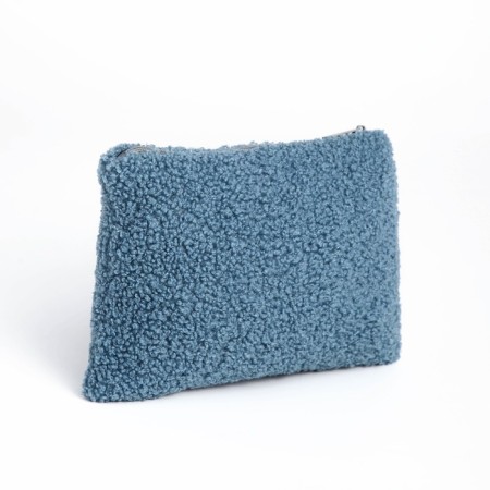 Cosmetic bag with lightning, textura, blue color-4