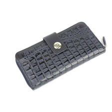 Кошелек, магнит, 12 карманов, 1 отдел/мел., н/к синий кайман/синий флотер