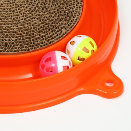 Gaming complex (corrugated rod, mouse on the spring and 2 balls), orange-5