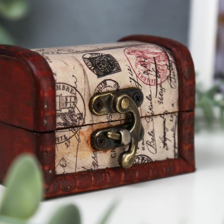 Casket wood chest "Blooming city" 6x8x5.5 cm-3