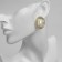 Earrings with pearls "abstraction" desire, white color in gold, stone shape and color mix