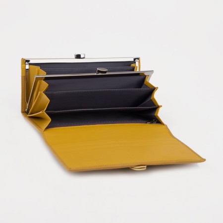 Women's wallet on magnets, yellow color-2