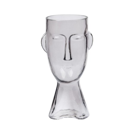 Glass Vase "Face", 12 × 11 × 23.5 cm, transparent color