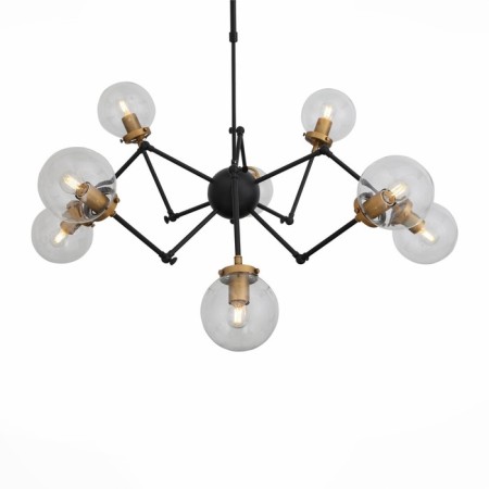 Ceiling Ceiling ST LUCE. SL234.402.08. Varieta. 8x40 watts, E27, 89x89x54 cm, black color, gold-11