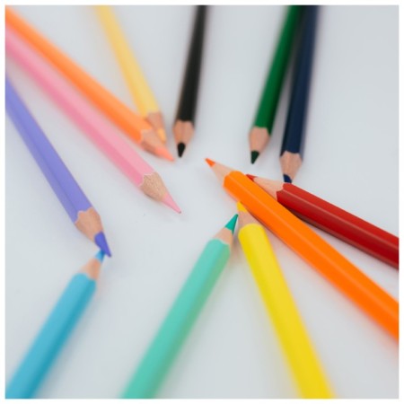 Caucal pencils 12 colors (6 classic + 6 pastel), gamut "Orange sun", sharpened, cardboard packaging, euro suspension 80220228-6