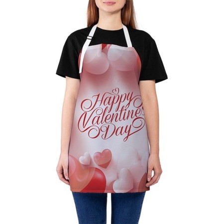Apron kitchen with a photo print "Feast of hearts", adjustable, size OS