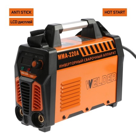 Welder MMA-220A LCD welding machine, 5 kW, 20-220 A, 1.6-4 mm, LCD display, 2 cables-1