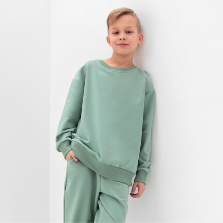 Costume (sweatshirt and trousers) children's minku, olive color, height 98 cm-1