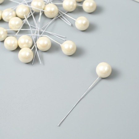 Decor for creativity "Ball white pearl" d = 1.2 cm set 25 pcs 6x1.2x1.2 cm-1