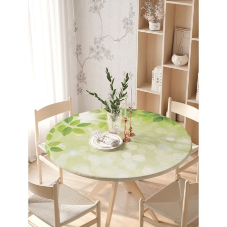 The tablecloth “Summer greens”, round, oxford, elastic band, size 140x140 cm, diameter 105-120 cm-2