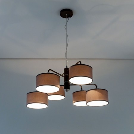 Suspended chandelier Citilux "Form" CL428261, 6x60W, E27, brown color-5