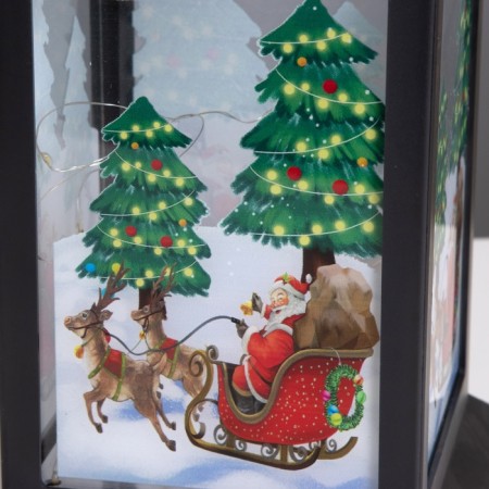Lamp "Santa Klaus on Sani" 3haa Black 14x14x28.5cm-4
