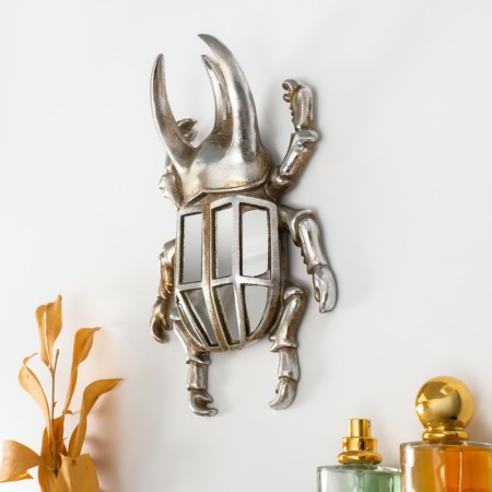 Panel Interior Polystone "Mirror Beetle" silver 15x5x23 cm-1