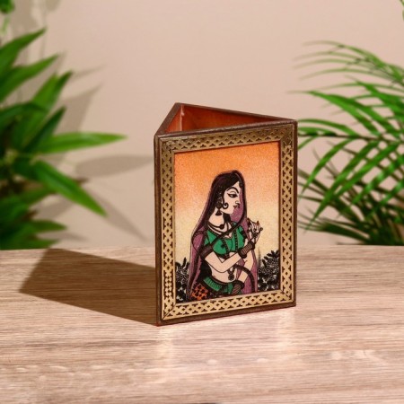 Standing for pencils "India" wood shisham 9x9x11.5cm mix-6