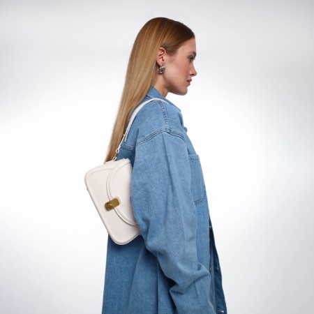 Women's bag Textura, messenger, medium size, dairy color-8