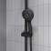 Shower system IDDIS RAY, with the upper watering can, black matte
