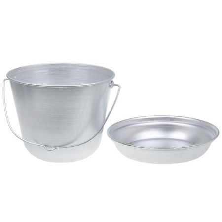 Aluminum pot with a lid, 9 l, conical, poisoned-1