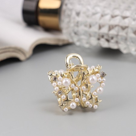 Hair crab "Samantha Galant" butterfly, 3 cm, gold-2