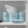 A set of accessories for the Classic bathroom, 4 items (350 ml dispenser, soap dish, 2 glasses), blue color
