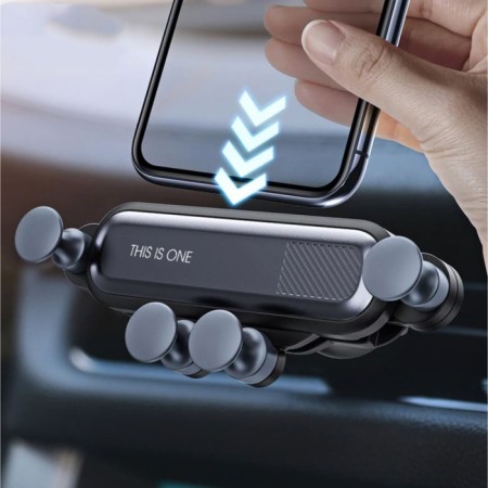 Cartage phone holder to a deflector, selfless 6-9.5 cm, black