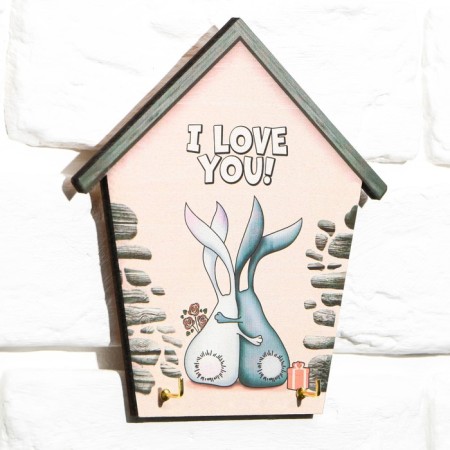 Wall keynet "I love you", 15 x 15.5 cm.-1